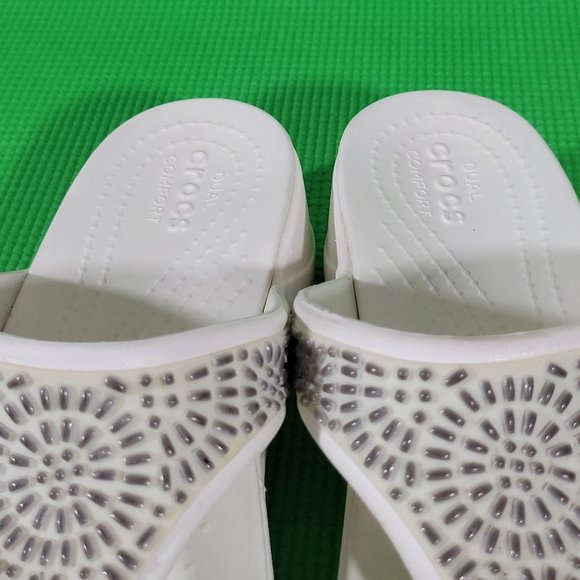 Crocs Monterey Diamante Wedge Flip-Flop Sandal - Women's 10 - Picture 6 of 8